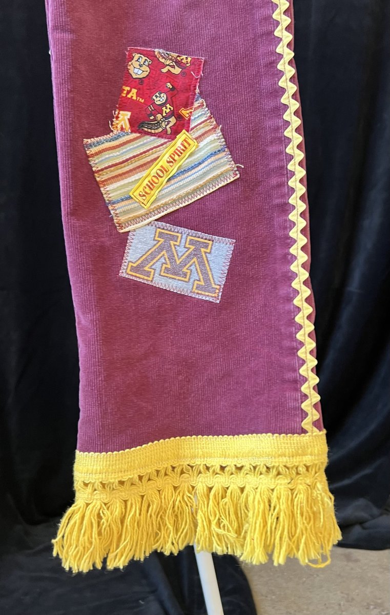 Minnesota Gophers upcycled patchwork collage jeans