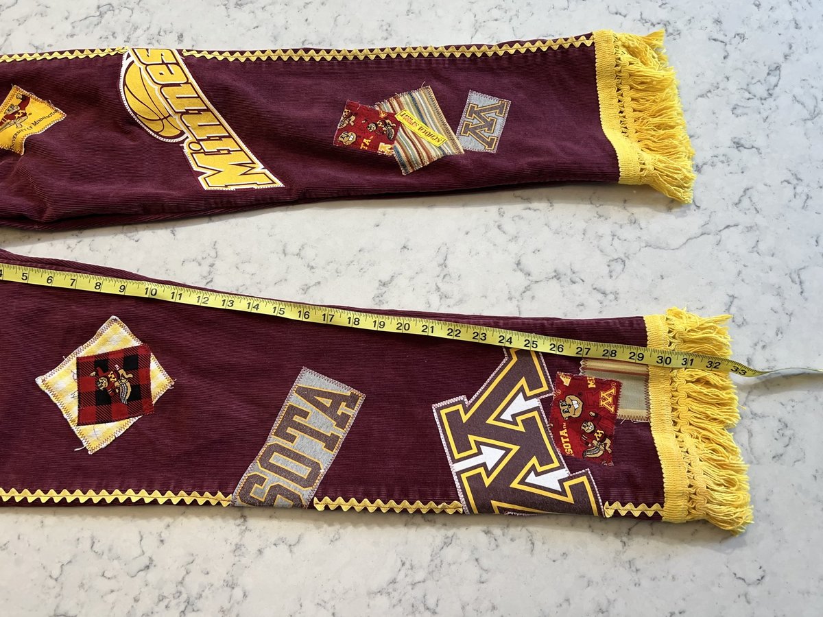 Minnesota Gophers upcycled patchwork collage jeans