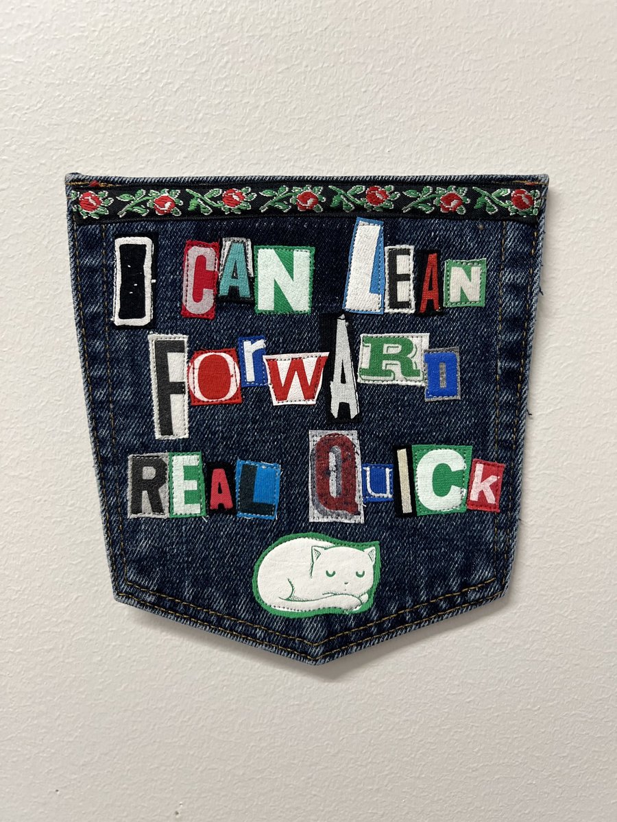 Lean forward Art collage patch