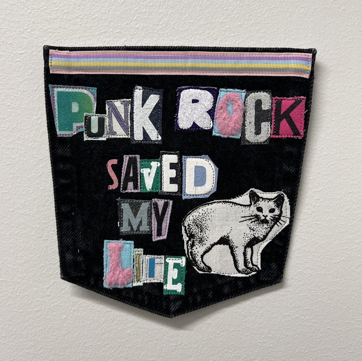 Punk saved me art collage patch