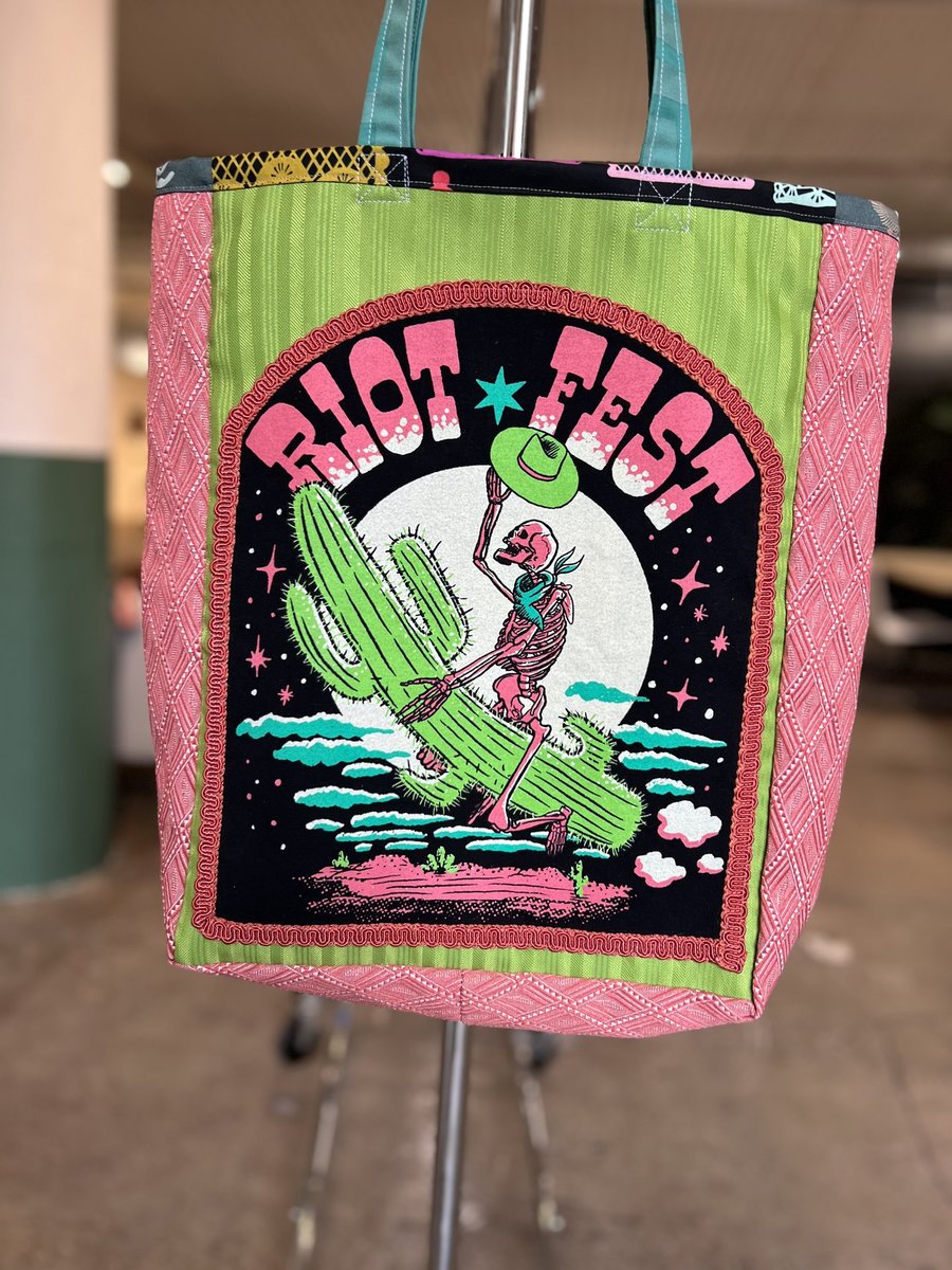 Riot Fest skeleton tshirt market bag