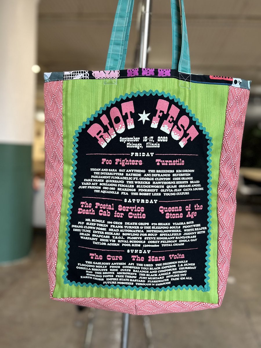 Riot Fest skeleton tshirt market bag