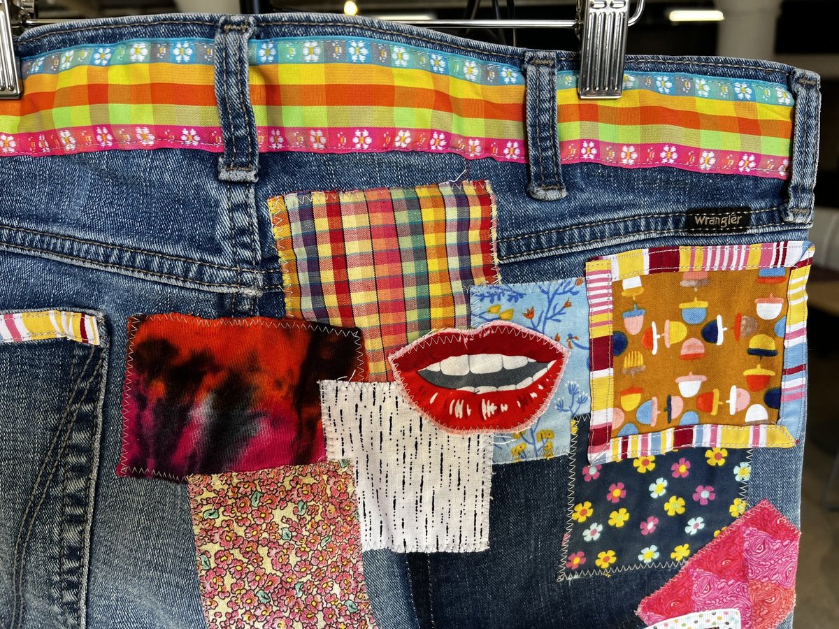 Fast fashion sucks patchwork jeans