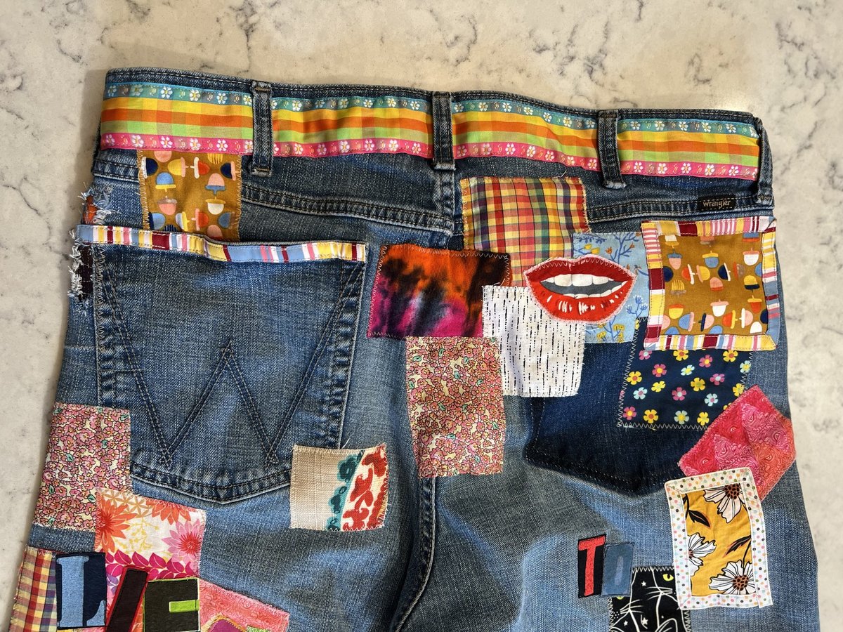 Fast fashion sucks patchwork jeans