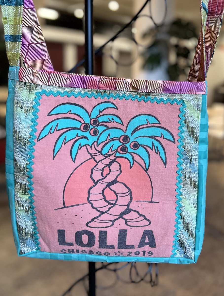 Lollapalooza tshirt crossbody bag palms upcycled 