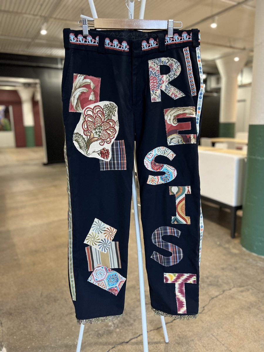 Resist patchwork collage pants