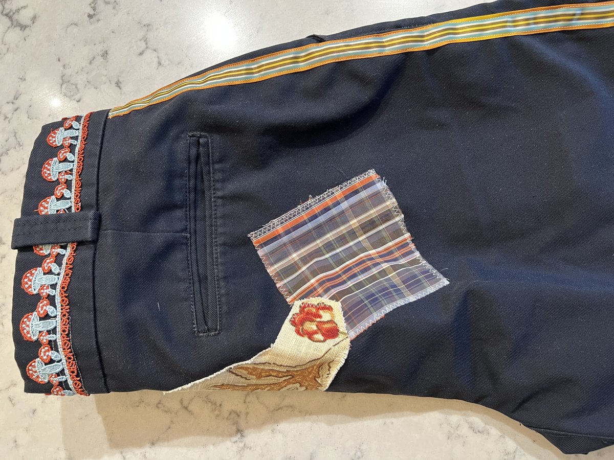 Resist patchwork collage pants