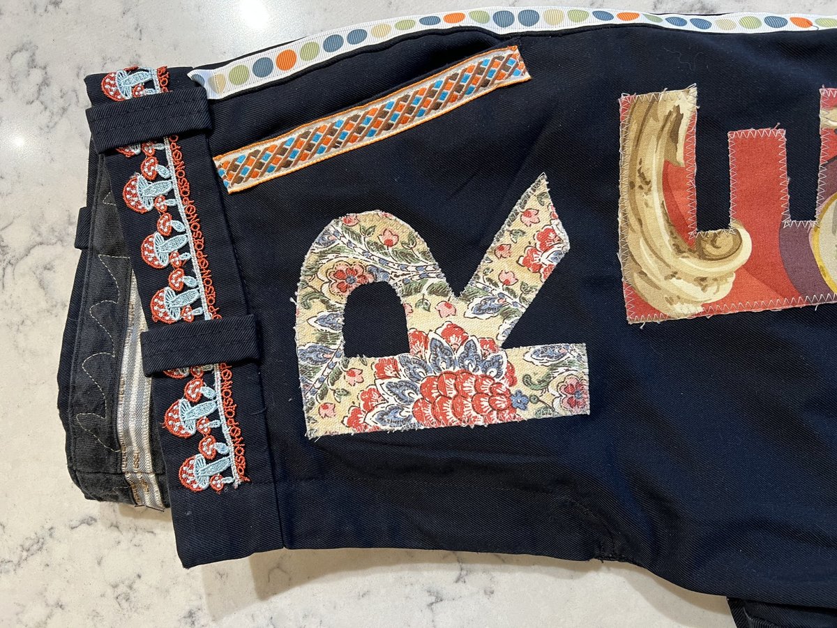 Resist patchwork collage pants