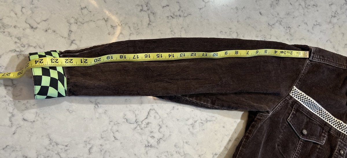 Demon Slayer tshirt patchwork upcycled brown corduroy jean jacket