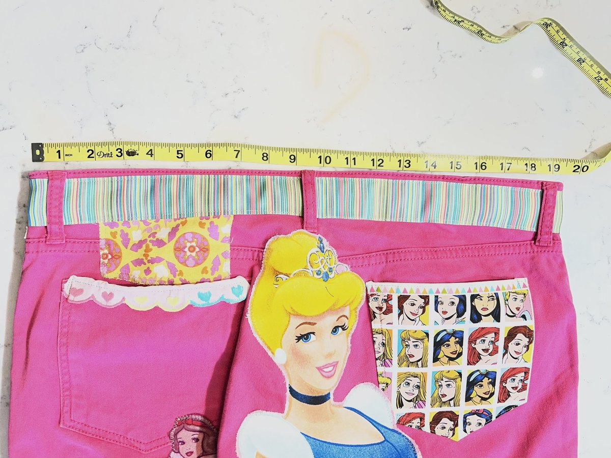 Pink princess tshirt patchwork collage pants