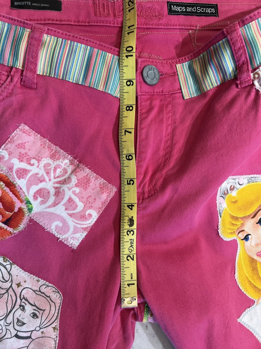 Pink princess tshirt patchwork collage pants
