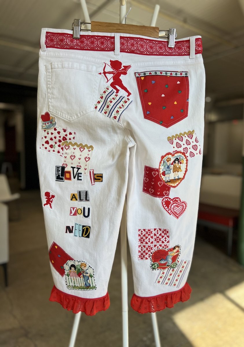 Cupid patchwork upcycled crop pants