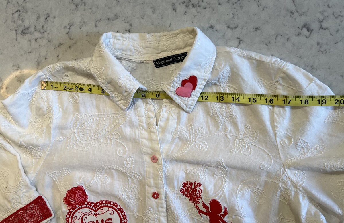 Cupid patchwork upcycled jacket white