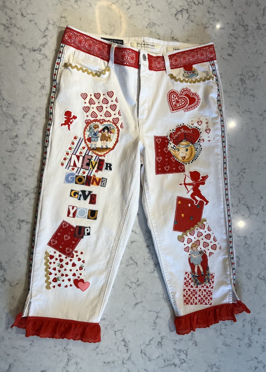 Cupid patchwork upcycled crop pants