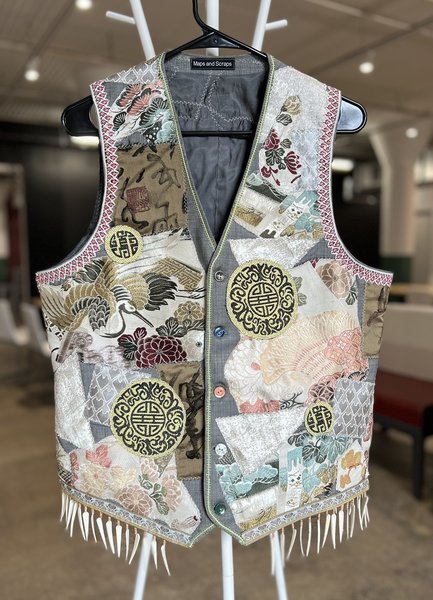 East Asian patchwork upcycled vest