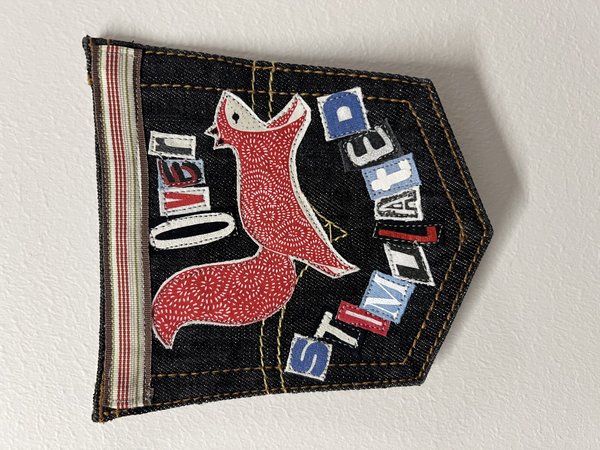 Overstimulated art collage patch