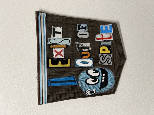 I exist out of spite art collage patch