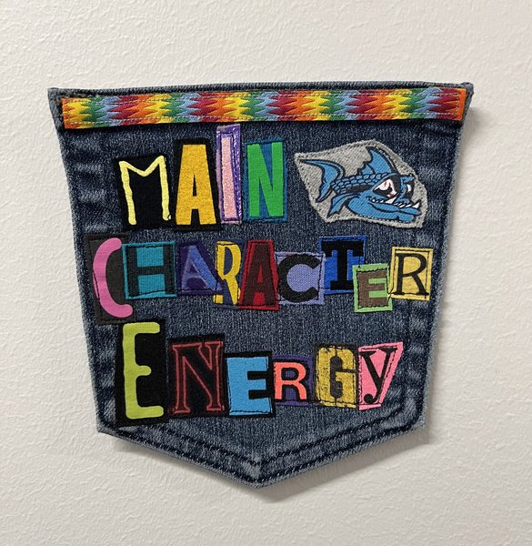 Main character energy art collage patch 